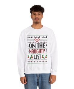 Alternative view of On The Naughty List Christmas Sweatshirt For Men