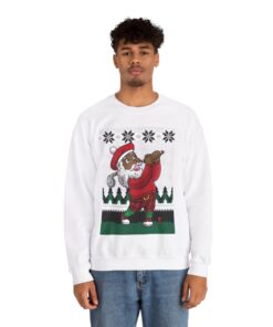 Alternative view of Santa Playing Golf Christmas Sweatshirt For Men