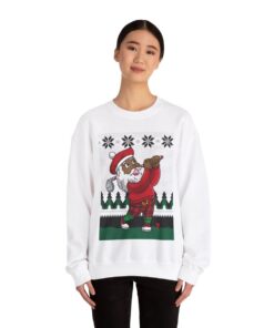 Santa Love Golf Ugly Christmas Sweatshirt Womens