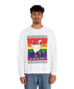Alternative view of Be Gay Do Crime LGBT Christmas Sweatshirt For Men