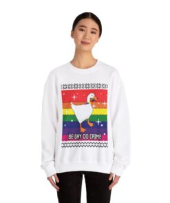 Alternative view of Happy Holiday LGBT Ugly Christmas Sweatshirt Womens