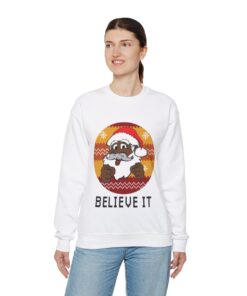 Alternative view of Black Santa Believe It Ugly Christmas Sweatshirt Womens