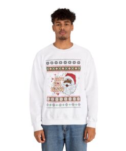 Alternative view of Dont Stop Believin Black Santa Claus Christmas Sweatshirt For Men
