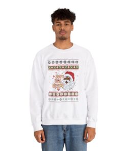 Alternative view of Dont Stop Believin African American Santa Claus Ugly Xmas Sweatshirt
