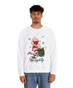 Alternative view of Naughty Santa Girl Christmas Sweatshirt For Men