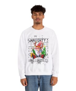 Alternative view of Naughty Gnome Christmas Sweatshirt For Men