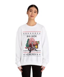 Alternative view of Big Nick Energy Santa Womens Ugly Christmas Sweatshirt