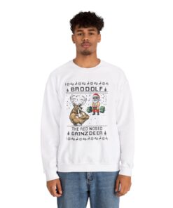 Alternative view of Brodolf The Red Nose Gainzdeer Ugly Xmas Sweatshirt Adults