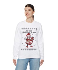 Alternative view of Out Here Lookin Like A Snack Ugly Christmas Sweatshirt Womens