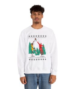 Alternative view of Santa Dunking Lebron James Ugly Xmas Sweatshirt