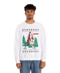 Alternative view of Michael Jordan Dunking Jesus Christmas Sweatshirt For Men
