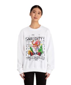 Alternative view of Naughty Gnome Ugly Christmas Sweatshirt Womens