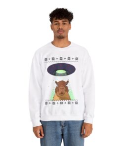 Alternative view of Alien Capybara Christmas Sweatshirt For Men