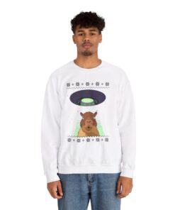 Alternative view of Capybara Alien Ugly Xmas Sweatshirt