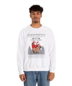 Alternative view of Capybara Capy Through The Snow Ugly Xmas Sweatshirt