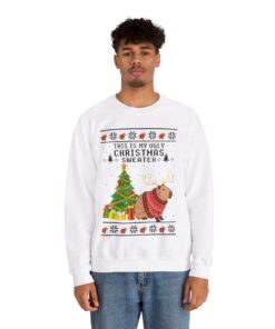 Alternative view of This Is My Ugly Christmas Capybara Christmas Sweatshirt For Men