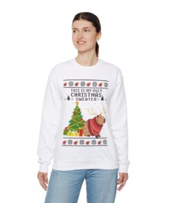 Alternative view of Capybara Christmas Tree Ugly Christmas Sweatshirt Womens
