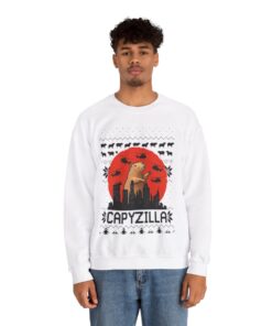 Alternative view of Monster Capybara Christmas Sweatshirt For Men