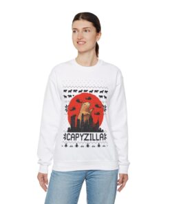 Alternative view of Monster Capybara Ugly Christmas Sweatshirt Womens