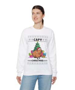 Alternative view of Capybara Ugly Christmas Sweatshirt Womens