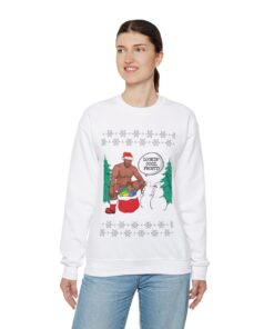 Alternative view of Surprising Frosty Barry Wood Ugly Christmas Sweatshirt Womens