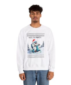 Alternative view of Yeti To Party Funny Bigfoot With Snow Ugly Xmas Sweatshirt