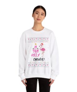 Funny Jolly Flamingo Ugly Christmas Sweatshirt Womens