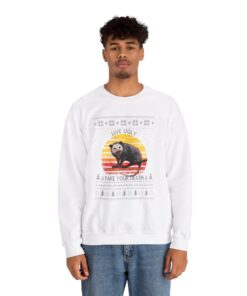 Alternative view of Live Ugly Fake Your Death Possum Ugly Xmas Sweatshirt