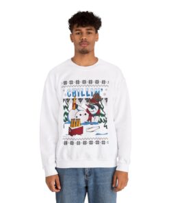 Alternative view of Chilling Snowman Christmas Sweatshirt For Men