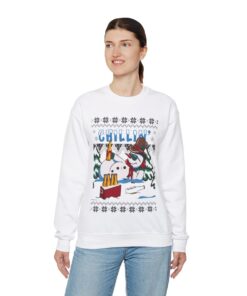 Alternative view of Chilling Snowman Ugly Christmas Sweatshirt Womens