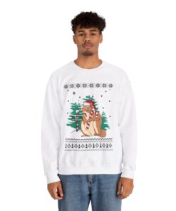 Alternative view of Squirrel Lover Santa Hat Animals Christmas Sweatshirt For Men