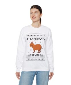 Alternative view of Merry Capymas Ugly Christmas Sweatshirt Womens