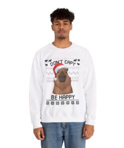 Alternative view of Dont Capy Be Happy Capybara Christmas Sweatshirt For Men