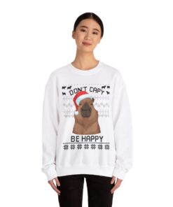 Alternative view of Dont Capy Be Happy Capybara Ugly Christmas Sweatshirt Womens