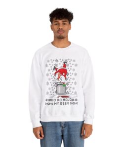 Alternative view of Ho Ho Hold My Beer Santa Christmas Sweatshirt For Men