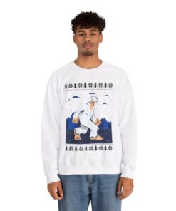 Alternative view of Yeti Abominable Snowman Christmas Sweatshirt For Men