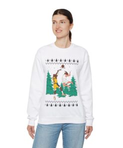 Alternative view of Jesus Dunking Lebron James Ugly Christmas Sweatshirt Womens