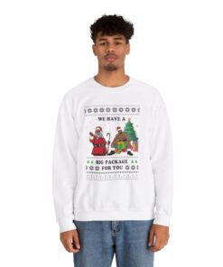 Alternative view of African American Santa Barry Wood Ugly Xmas Sweatshirt