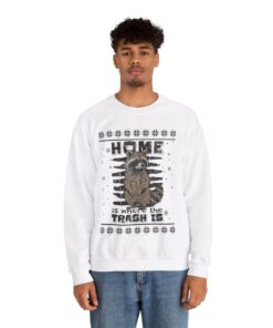 Alternative view of Home Is Where The Trash Is Raccoon Christmas Sweatshirt For Men