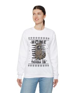 Alternative view of Home Is Where The Trash Is Raccoon Ugly Christmas Sweatshirt Womens