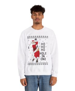Alternative view of Ho Ho Ho Hold In One Santa Christmas Sweatshirt For Men