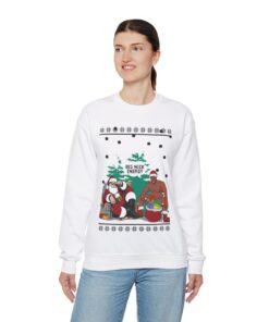 Alternative view of Big Nick Energy Santa Barry Wood Ugly Christmas Sweatshirt Womens