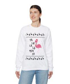 Fa La La Flamingo Ugly Christmas Sweatshirt Womens