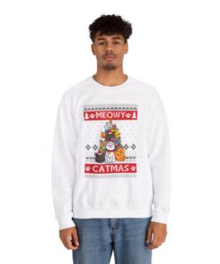 Alternative view of Meowy Christmas Cat Ugly Xmas Sweatshirt