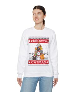 Alternative view of Cat Ugly Christmas Sweatshirt Womens