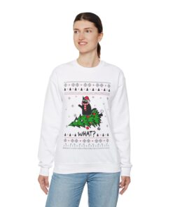 Alternative view of Black Cat Ugly Christmas Sweatshirt Womens