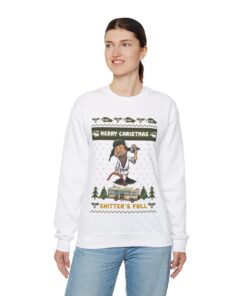 Alternative view of Shitters Full Ugly Christmas Sweatshirt Womens