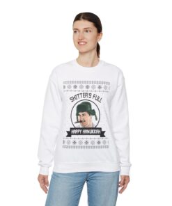 Alternative view of Funny Shitters Full Hanukkah Ugly Christmas Sweatshirt Womens