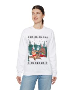 Alternative view of Beer Party Santa Barry Wood Ugly Christmas Sweatshirt Womens