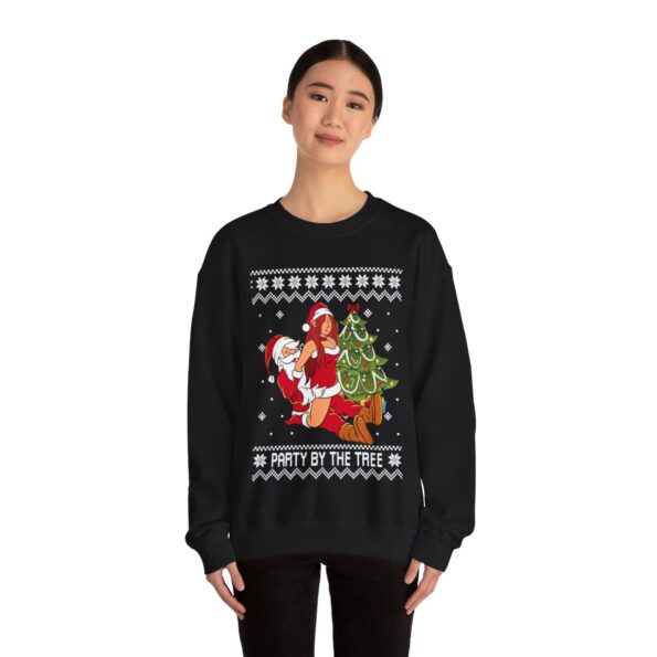 Santa With Sexy Girl Women's Ugly Christmas Sweatshirt